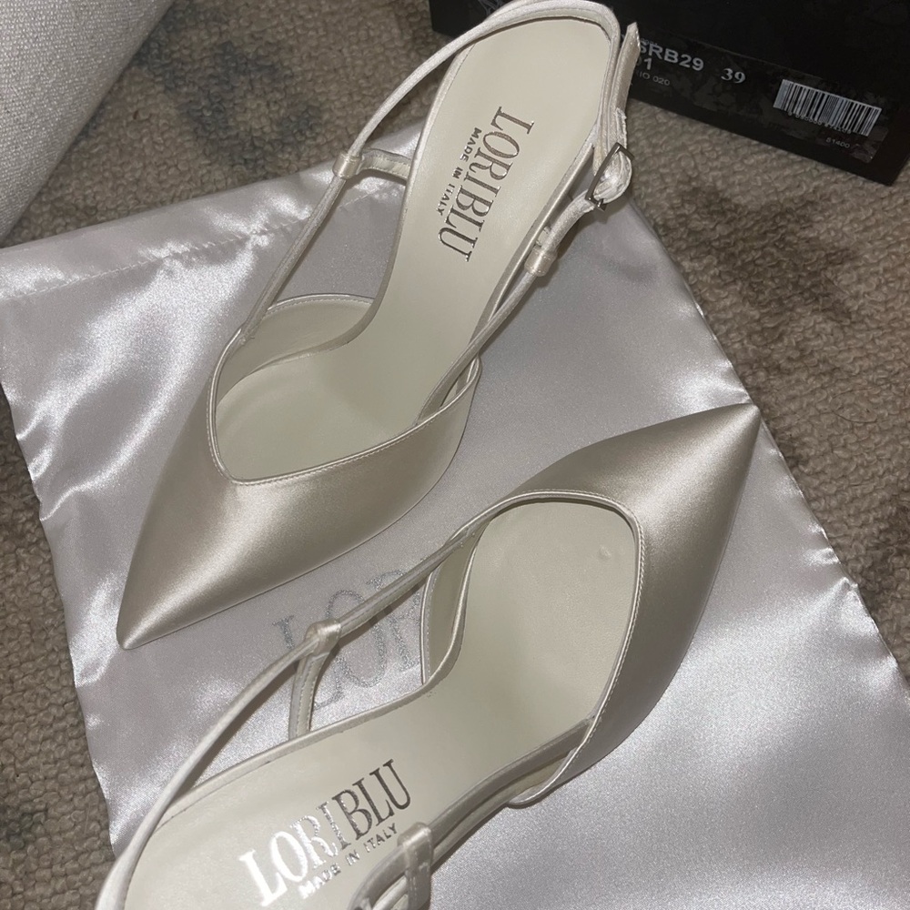 LORIBLU Slingback Satin Heels - Picture 5 of 5